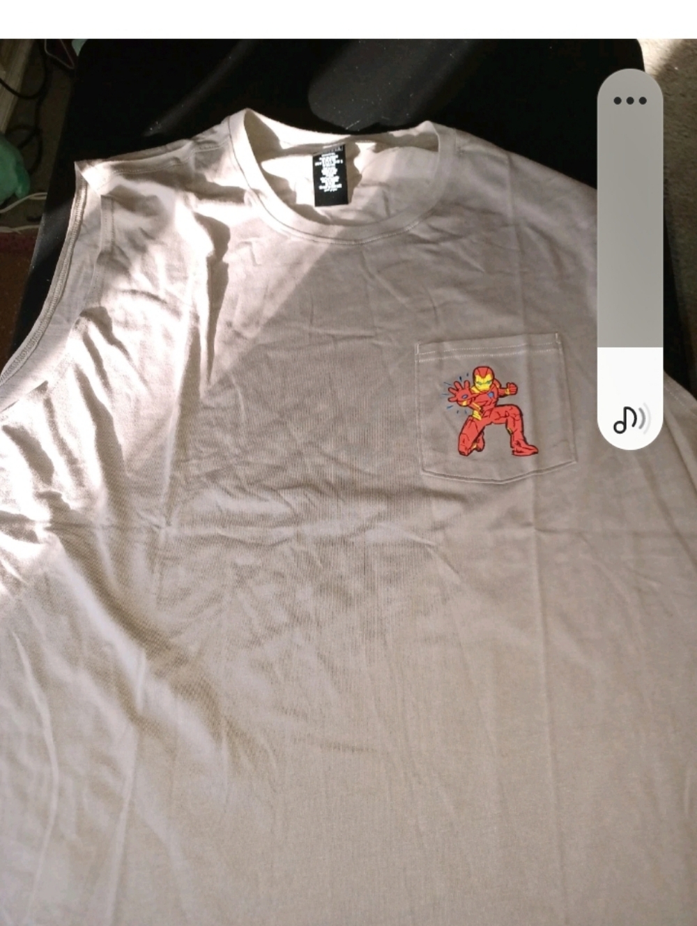 Disney Marvel Iron Man Sleeveless Shirt Big Mans Size 3XL Tan 3X New With Tags